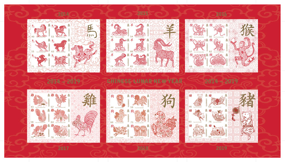 Chinese New Year - Limited Edition Years 1-6, Imperforate Uncut Press Sheets